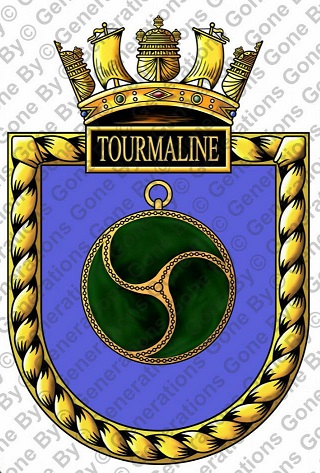 Coat of arms (crest) of the HMS Tourmaline, Royal Navy