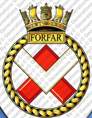 Coat of arms (crest) of the HMS Forfar, Royal Navy