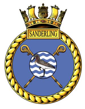 Coat of arms (crest) of the HMS Sanderling, Royal Navy
