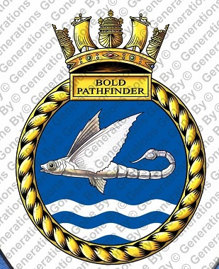 Coat of arms (crest) of the HMS Bold Pathfinder, Royal Navy