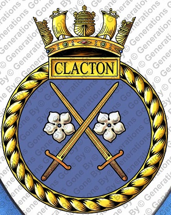 Coat of arms (crest) of the HMS Clacton, Royal Navy
