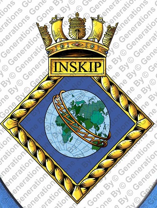 Coat of arms (crest) of the HMS Inskip, Royal Navy