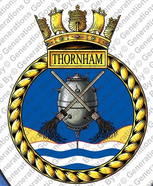 Coat of arms (crest) of the HMS Thornham, Royal Navy