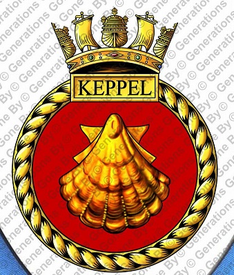 Coat of arms (crest) of the HMS Keppel, Royal Navy