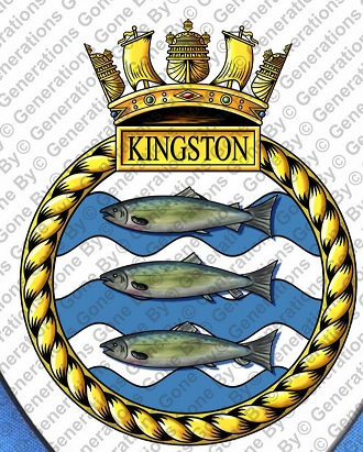 Coat of arms (crest) of the HMS Kingston, Royal Navy