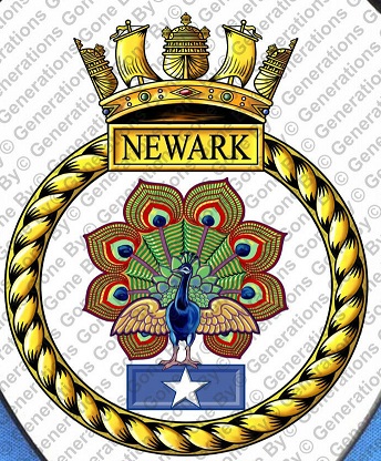 Coat of arms (crest) of the HMS Newark, Royal Navy