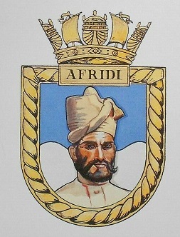 Coat of arms (crest) of the HMS Afridi, Royal Navy