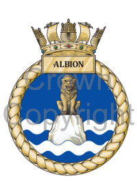 Coat of arms (crest) of the HMS Albion, Royal Navy