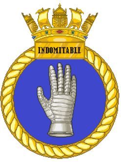 Coat of arms (crest) of the HMS Indomitable, Royal Navy