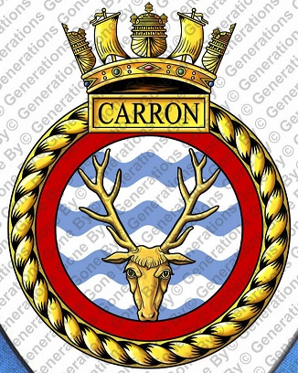 Coat of arms (crest) of the HMS Carron, Royal Navy