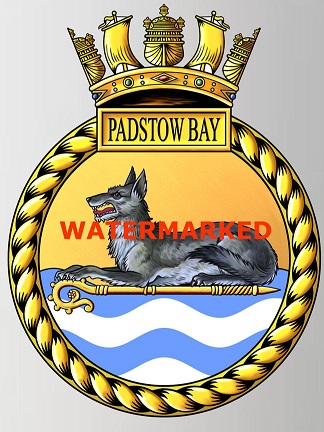 Coat of arms (crest) of the HMS Padstow Bay, Royal Navy