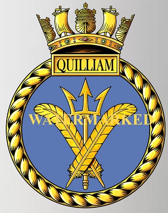 Coat of arms (crest) of the HMS Quilliam, Royal Navy