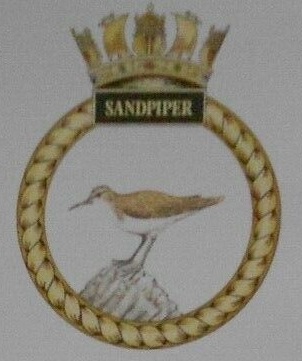Coat of arms (crest) of the HMS Sandpiper, Royal Navy