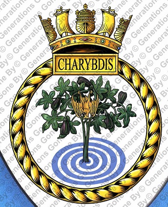 Coat of arms (crest) of the HMS Charybdis, Royal Navy