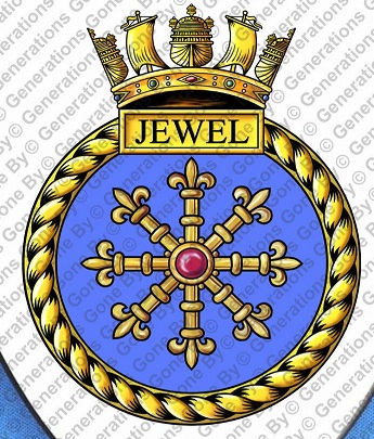 Coat of arms (crest) of the HMS Jewel, Royal Navy
