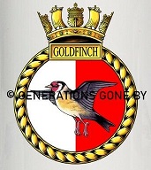 Coat of arms (crest) of the HMS Goldfinch, Royal Navy