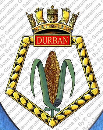 Coat of arms (crest) of the HMS Durban, Royal Navy