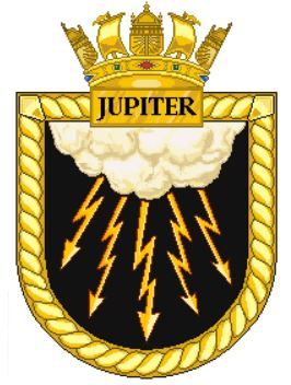 Coat of arms (crest) of the HMS Jupiter, Royal Navy