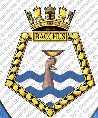 Coat of arms (crest) of the HMS Bacchus, Royal Navy