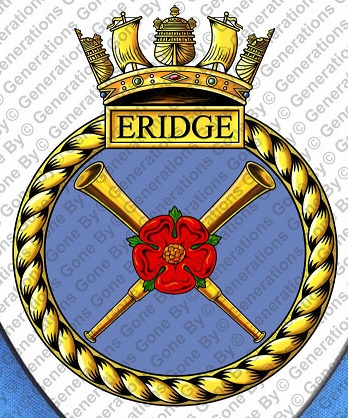 Coat of arms (crest) of the HMS Eridge, Royal Navy