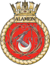 Coat of arms (crest) of the HMS Alamein, Royal Navy