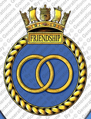 Coat of arms (crest) of the HMS Friendship, Royal Navy