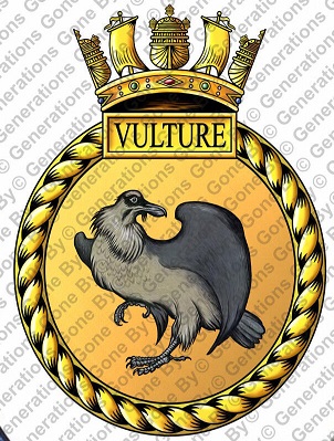 Coat of arms (crest) of the HMS Vulture, Royal Navy