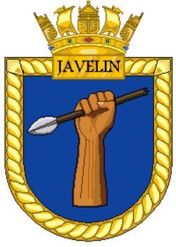 Coat of arms (crest) of the HMS Javelin, Royal Navy