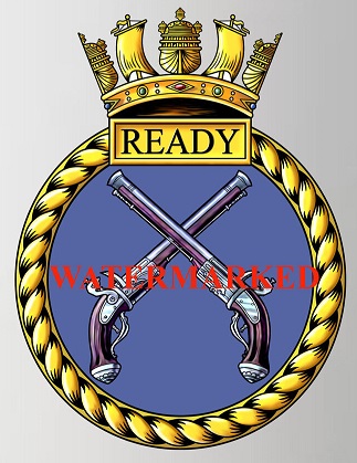 Coat of arms (crest) of the HMS Ready, Royal Navy
