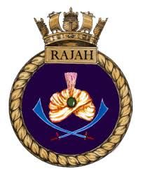 Coat of arms (crest) of the HMS Rajah, Royal Navy