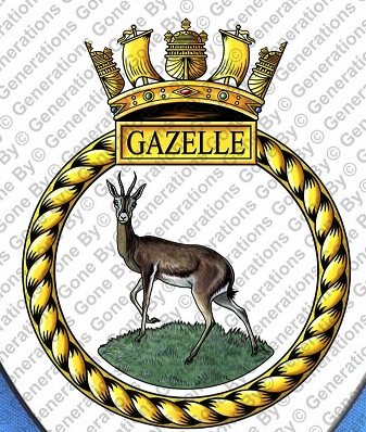 Coat of arms (crest) of the HMS Gazelle, Royal Navy