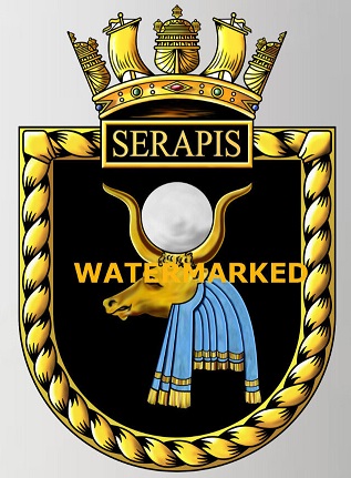 Coat of arms (crest) of the HMS Serapis, Royal Navy