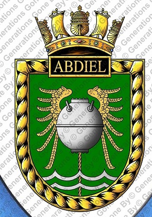 Coat of arms (crest) of the HMS Abdiel, Royal Navy