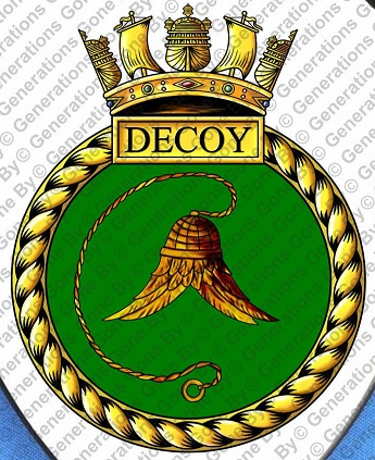 Coat of arms (crest) of the HMS Decoy, Royal Navy