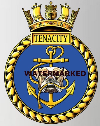 Coat of arms (crest) of the HMS Tenacity, Royal Navy