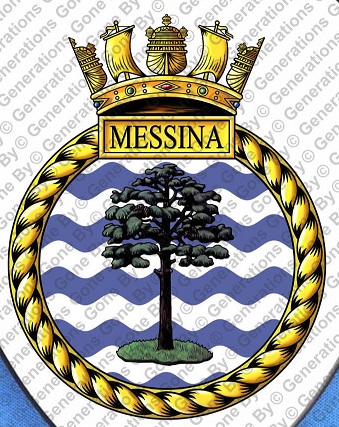 Coat of arms (crest) of the HMS Messina, Royal Navy