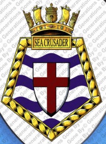 Coat of arms (crest) of the RFA Sea Crusader, United Kingdom