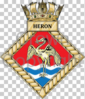 Coat of arms (crest) of the HMS Heron, Royal Navy