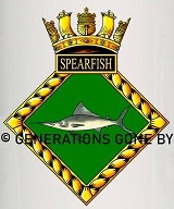 Coat of arms (crest) of the HMS Spearfish, Royal Navy