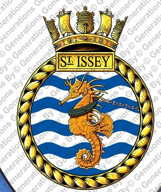 Coat of arms (crest) of the HMS St Issey, Royal Navy