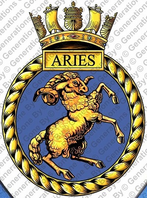 Coat of arms (crest) of the HMS Aries, Royal Navy