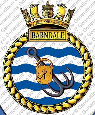 Coat of arms (crest) of the HMS Barndale, Royal Navy