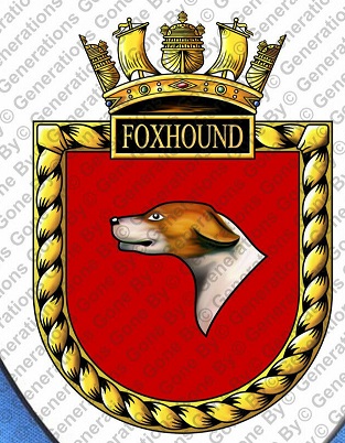 Coat of arms (crest) of the HMS Foxhound, Royal Navy
