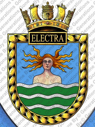 Coat of arms (crest) of the HMS Electra, Royal Navy