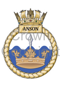 Coat of arms (crest) of the HMS Anson, Royal Navy