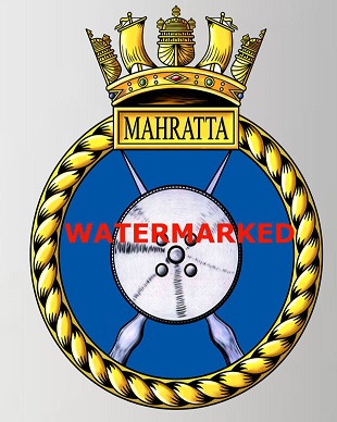 Coat of arms (crest) of the HMS Mahratta, Royal Navy