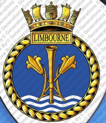 Coat of arms (crest) of the HMS Limbourne, Royal Navy