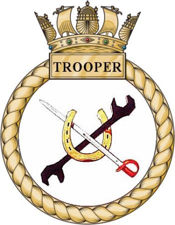 Coat of arms (crest) of the HMS Trooper, Royal Navy