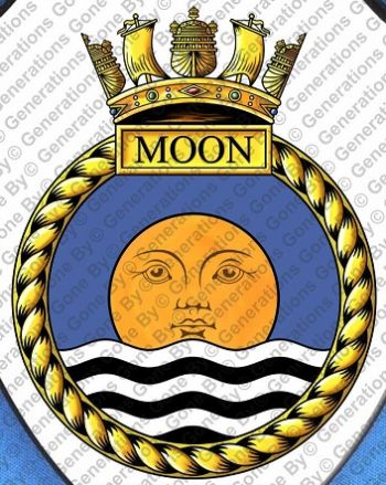 Coat of arms (crest) of the HMS Moon, Royal Navy