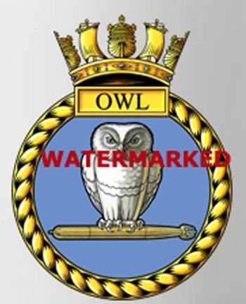Coat of arms (crest) of the HMS Owl, Royal Navy